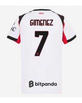AC Milan Santiago Gimenez #7 Maglia Gara Trasferta Repliche 2025-26 Donna Maniche Corte